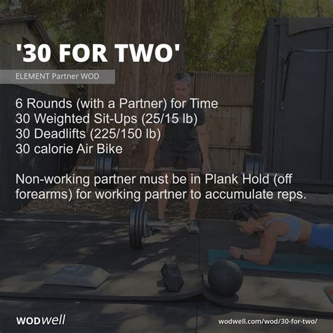 30 For Two Workout Element Partner Wod Wodwell