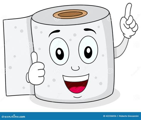 Cheerful Toilet Paper Smiling Character Stock Vector Image 42236836