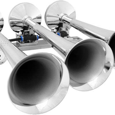 Vixen Horns Vxh Triple Trumpet Train Air Horn Chrome Plated Vixen