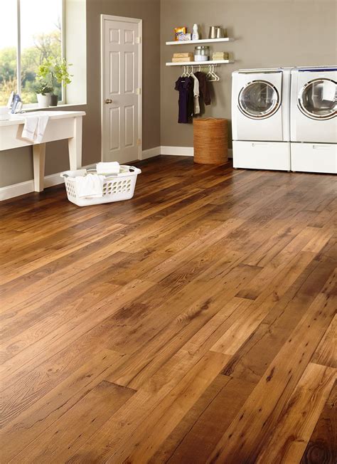 Budget Friendly Flooring For Your Laundry Room Warm Oak Vinyl