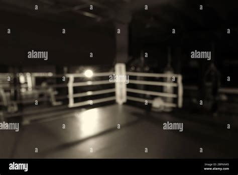 Blurred View Of Boxing Ring In Gym Stock Photo Alamy