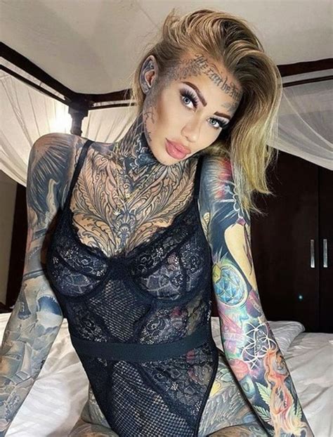 Britain S Most Tattooed Woman Wears Lingerie To Flaunt Extreme Ink In