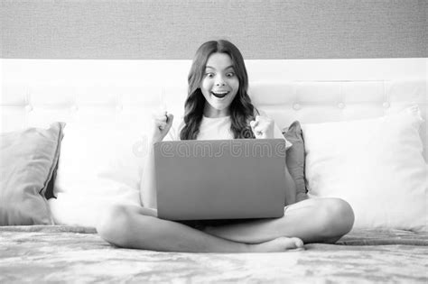 Expressive Emotional Excited Teen Girl Teenage Girl Watching Tv Movie