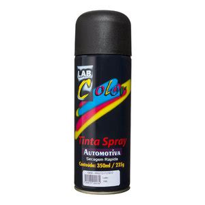 Tinta Spray Labcolor Automotiva Secagem Rápida Preto Fosco 350 Ml