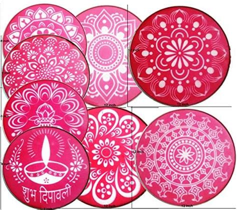 Indoreonline Plastic Rangoli Stencil Combo Stencils Inch