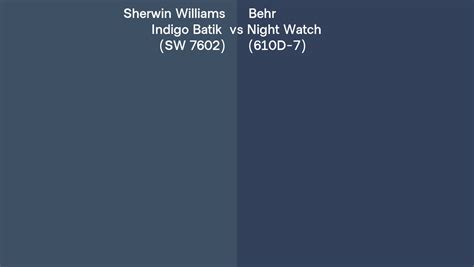 Sherwin Williams Indigo Batik Sw Vs Behr Night Watch D