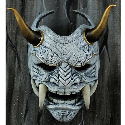 Evil Devil Demon Latex Mask Half Face Japan Hannya Cosplay Party ...