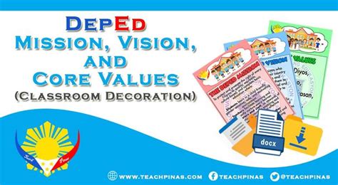 DepEd Mission, Vision, and Core Values Printable Posters