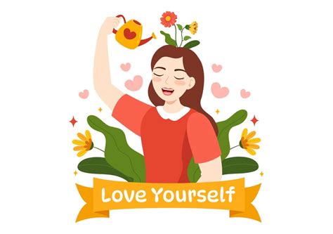 Premium Vector Self Love Vector Illustration With Women Love Yourself