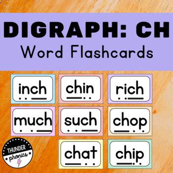 Digraph Flashcards CH Blending Words Beginning Ending Digraphs CVCC