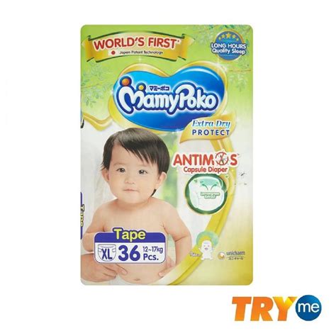 Mamypoko Extra Dry Protect Antimos Capsule Diaper Tape Xl Shopee