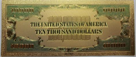 USA Banknoten 1928 Federal Reserve 10000 Note FRN Novelty 24K Gold