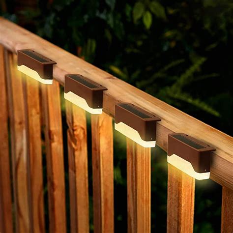 Pcs Solar Led Deck Lights Outdoor Path Garden Pathway Stairs Step