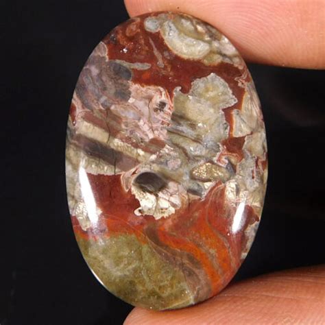 Natural Mushroom Rhyolite Untreated Oval Cabochon Loose Gemstone 20