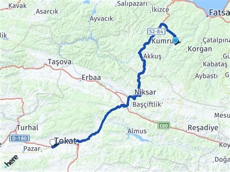 Ordu Kumru Tokat Havaliman Aras Ka Km Yol Tarifi