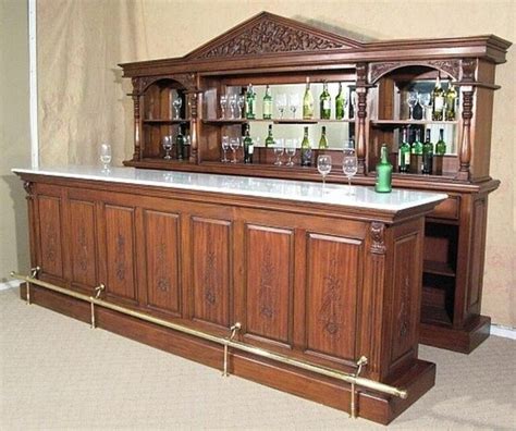 11 5ft Solid Mahogany Carved Home Pub Bar W Brass Rails Wnl48 Woodnluxury