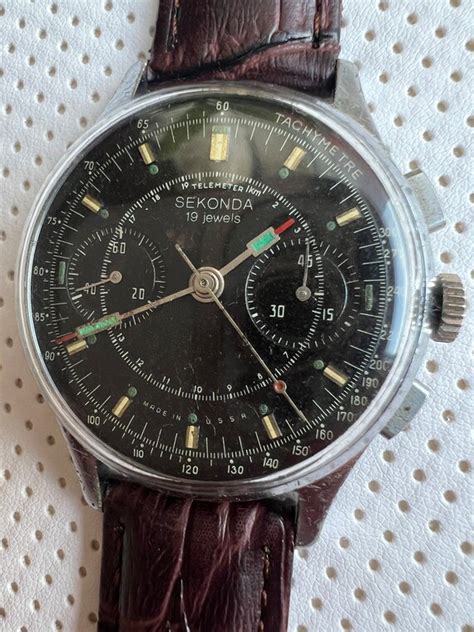 Watch Poljot Sekonda Chronograph Chronometer Ussr Gem