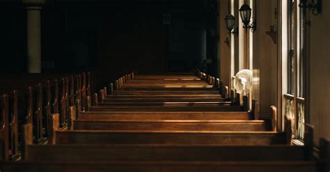 Brown Wooden Church Bench Near White Painted Wall · Free Stock Photo