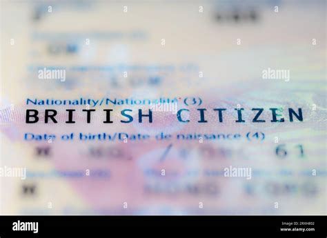 A Inside Page Of A Passport Identifying The Holder As A British Citizen