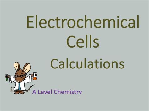 A Level Chemistry Calculation Shots Electrochemical Cells Teaching Resources