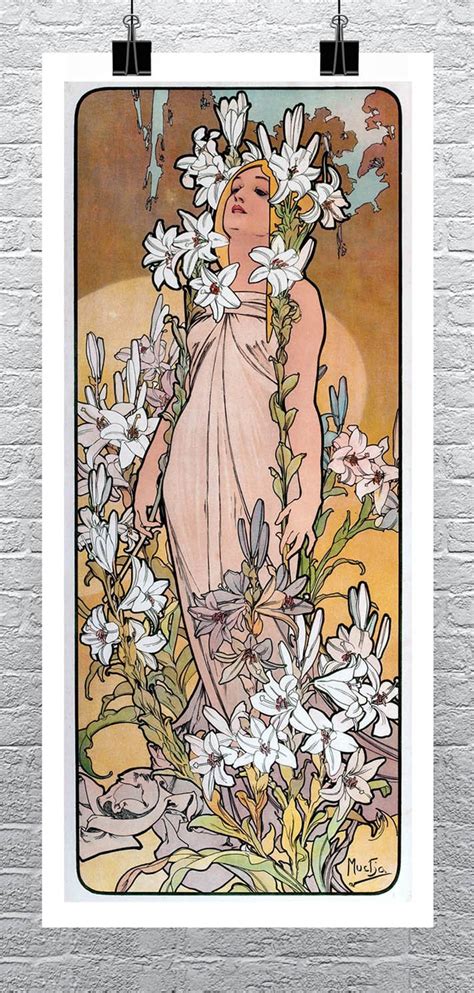 Lily Alphonse Mucha Art Nouveau Fine Art Giclee Print On Etsy