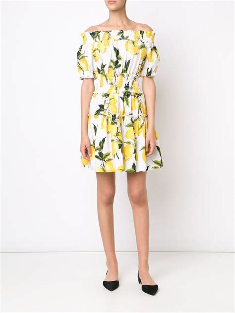 Lyst - Dolce & Gabbana Lemon Print Dress in Yellow