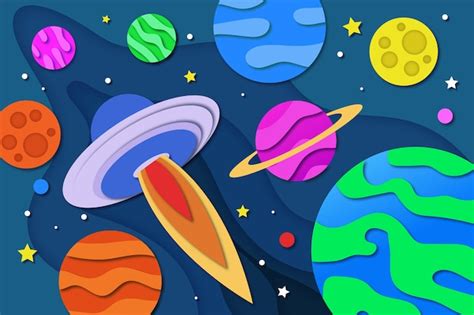 Free Vector Paper Style Galaxy Background