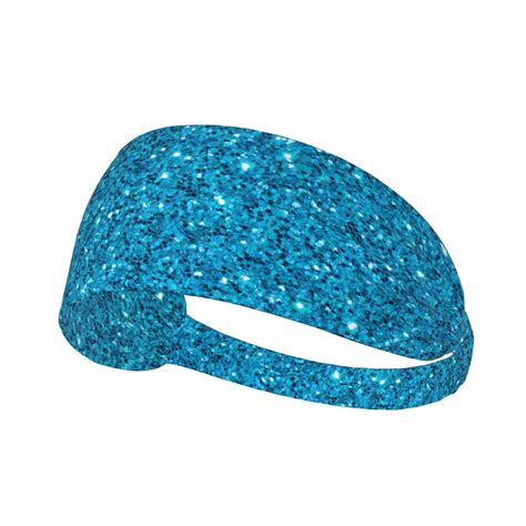 Ocsxa Blue Glitter For Workout Wide Headbands For Women Non Slip