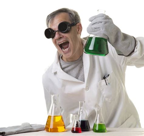 Crazy Mad Scientist With Discovery Royalty Free Stock Photo Image