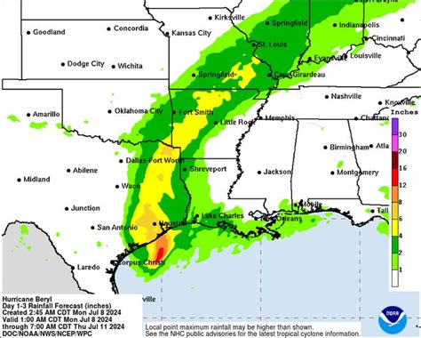 Hurricane Beryl To Bring Several Inches Of Rain Across Texas Us