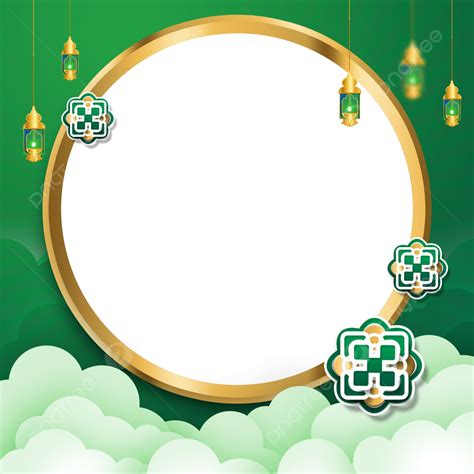 Green Twibbon Islamic Cloud Shape Frame Twibbon Islamic Twibbon