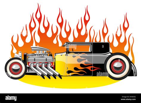 A Vector Illustration Of A Vintage Hot Rod Gradient Mash Stock Photo