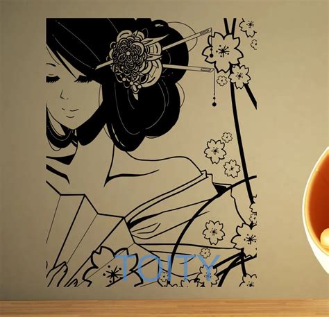 Buy Geisha Girl Wall Sticker Japan Pin Up Vinyl Decal