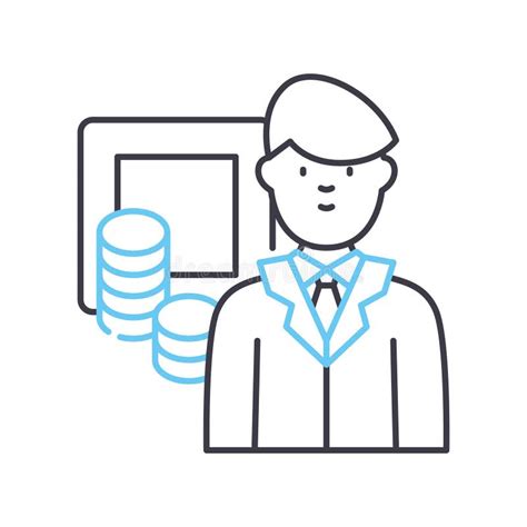 Banker Line Icon Outline Symbol Vector Illustration Concept Sign