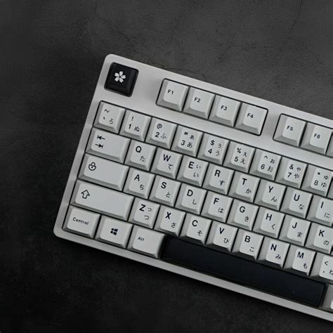 Minimalist Black White PBT Japanese Keycaps Cherry Profile MX Stem 129