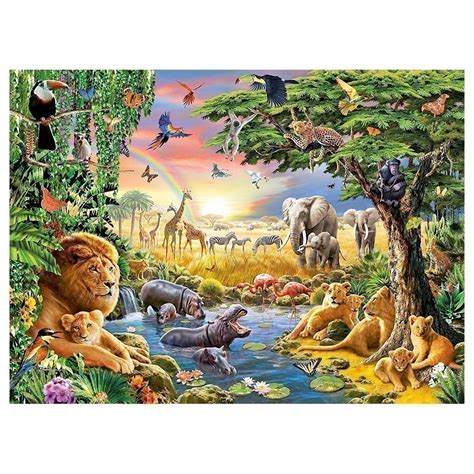 Ravensburger Evening At The Waterhole 300 Xxl Piece Puzzle Online