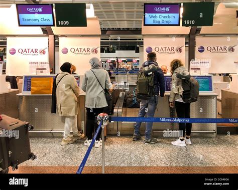 Ferno Milano Malpensa Italia 8 Febbraio 2020 Banco Chek In Presso