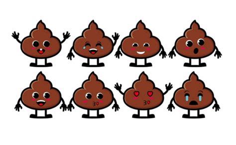 A Cute Poop Emoji Collection A Smiling Brown Poop Emoji Vector