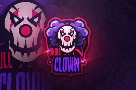 Skull Clown Mascot Sports Logo By Aqrstudio On Envato Elements