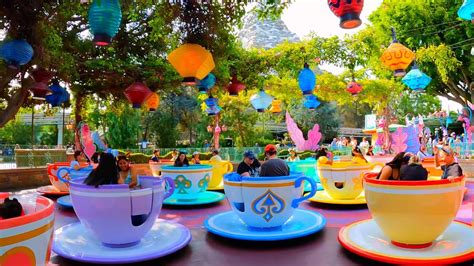 New Mad Tea Party Teacups Full Ride Pov Disneyland Youtube