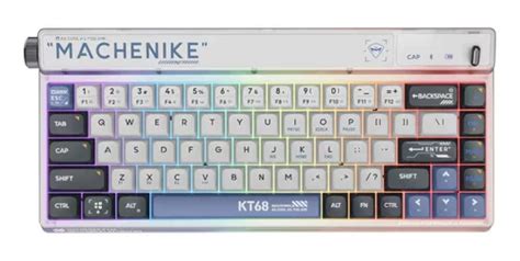 Machenike Kt Teclado Rgb Tri Mode Hot Swap Pbt Switch Red Cor De Teclado Branco Parcelamento