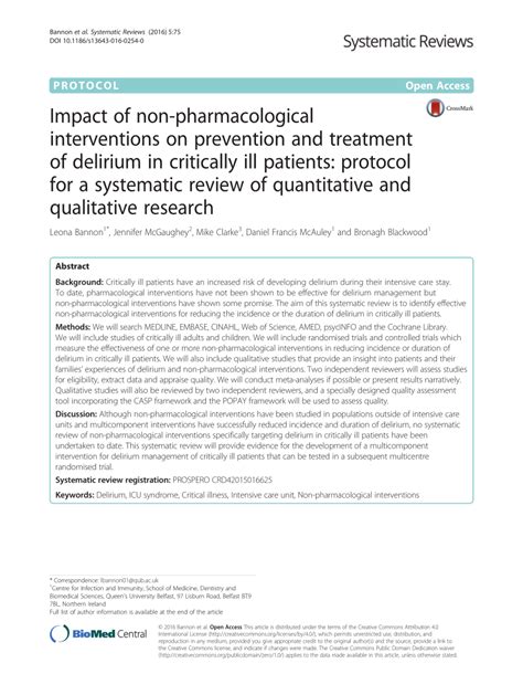 Pdf Impact Of Non Pharmacological Interventions On Prevention And