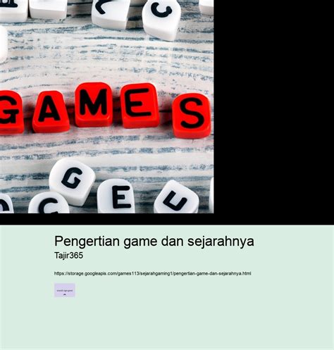 pengertian game  sejarahnya