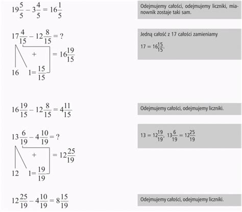 Odejmowanie ułamków o tych samych mianownikach na poziomie ucznia