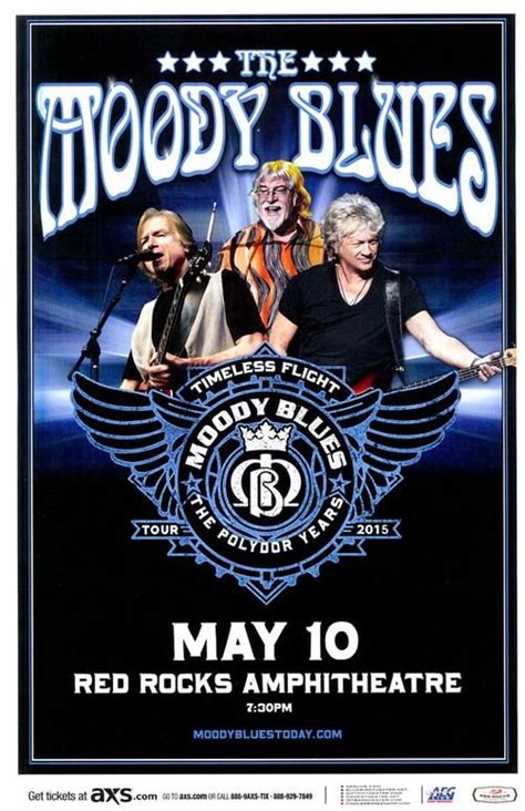 Concert Poster For The Moody Blues At Red Rocks In Morrison Co In 2015