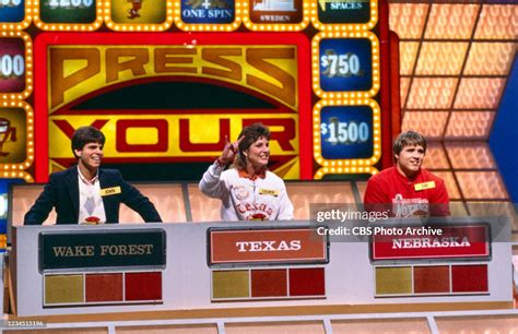 Pictured are contestants of the game show, PRESS YOUR LUCK, during ...