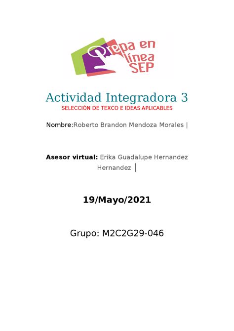 Actividad Integradora 3 Modulo 2 Docsity