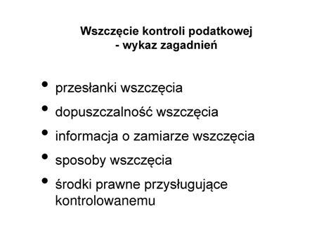 Wszczęcie kontroli podatkowej ppt pobierz