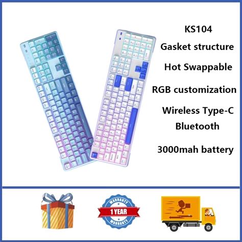 REDRAGON KS Wireless Mechanical Keyboard Gasket Structure Hot Swappable RGB Custom Mechanical