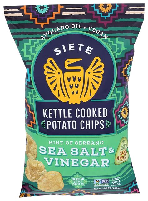 Siete Kettle Cooked Potato Chips Sea Salt Vinegar Oz Pack Of